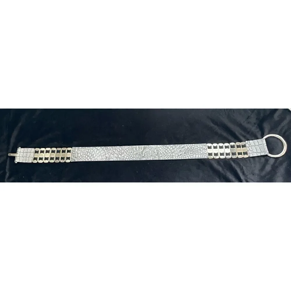 Sandy Dufler Adjustable Leather Hook Woman Belt Size L